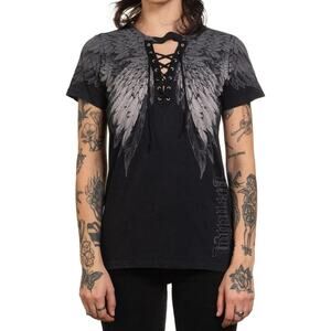 AFFLICTION Age of Winter Short Sleeve Tee Size L New with Tag MSRP $58 SOO